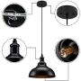 Industrial Pendant Lighting 1 Pack, Matte Black Metal Barn Vintage Farmhouse Style Kitchen Hanging Light Fixture for Kitchen Dining Room