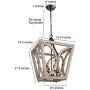 LOG BARN Farmhouse Chandelier, Lantern Chandelier Light Fixture for Dining Room, Foyer, Entryway, 4-Light Wood Kitchen Island Lighting
