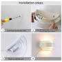 Bjour Modern Wall Sconces Plug in Up Down Wall Sconce White Bedroom Wall Lamp Metal Shade Wall Mounted Lamps with 6FT Plug in Cord for Bedroom Living Room Hallway, Warm White, 7W