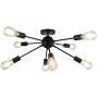 LynPon 8 Lights Modern Sputnik Chandelier Mid Century Black Industrial Ceiling Light Fixture for Kitchen Dining Room Bedroom Hallway Lighting