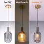 Glass Pendant Light Mini 1-Light Pendant Light Fixture for Kitchen Island Vintage Blown Glass Hanging Light Grey Lantern Shade for Hallway,Dining Room,Balcony,Foyer,Christmas Gift,MAX40W E26 Bulb