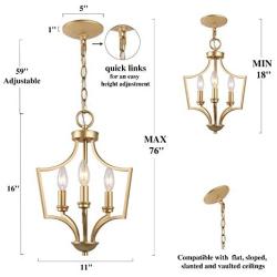 KSANA Gold Chandelier, Small Pendant Light for Kitchen Island, Dining & Living Room