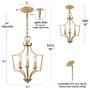 KSANA Gold Chandelier, Small Pendant Light for Kitchen Island, Dining & Living Room