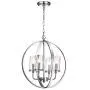 Maxax Orb Chandeliers 4 Lights Pendant Lighting Globe Chandeliers for Foyer Lighting Adjustable Pendant Light Fixtures Chrome Finish Chandelier for Dining & Living Room, Bedroom, Foyer and Kitchen