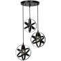 Farmhouse Black Pendant Lighting 3-Light Industrial Modern Hanging Lighting Fixtures for Dining Room Bedroom Kitchen Living Room Hallway Foyer Bar (Spherical Lampshade)