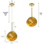RUNNUP Modern Pendant Light Creative Single Light 12'' Hanging Lamp with Melt Glass Shade in Gold for Dining Rooms,Living Room