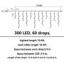 Joomer LED Icicle Lights,300 LED 19.6Ft 8 Modes with 60 Drops,Icicle Christmas Lights with Timer,Waterproof Connectable Outdoor String Lights for Holiday,Christmas,Wedding Decorations (Warm White)