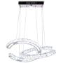 Modern 2 C Rings Crystal Chandelier Light Fixtures LED Pendant Lamp Adjustable Stainless Steel Ceiling Lights for Living Room Bedroom Dinning Room Indoor Lighting (Cool White)