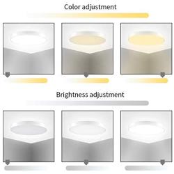 LED Ceiling Lights Modern Ceiling Lamp,48W 24inch 2800-6500K Dimmable Round Flush Mount Lighting Fixture,260W Equivalent,Kitchen Light Fixture for Hallway Living Room Bedroom Office