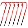 Joiedomi Christmas Candy Cane Pathway Markers Lights 17” Set of 6 Christmas Stakes Lights Outdoor Pathway Decorations