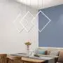 SUNMOO LED Modern Chandelier Pendant Lighting Dimmable Led Hanging Pendant Light for Dining Room Kitchen Bedroom Living Room 84W 6000K Cool Light (Silver) SUNMOO LED Modern Chandelier Pendant Lighting Dimmable Led Hanging Pendant Light for Dining Room Kitchen Bedroom Living Room 84W 6000K Cool Light (Silver)