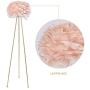 Maxax Feather Floor lamp Modern Tripod Floor Lamp with Pink Feather Shade, Standing Light for Bedrooms/Living Room/Dining Room/Kitchen,Gold Classic