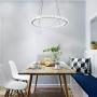 Modern Crystal Chandelier Lighting One Ring Adjustable LED Pendant-Light Dining Room Ceiling Light Fixtures-Dimmable Light Source(7.9 7.9 in)