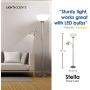 Floor Lamp with Reading Light by Light Accents - Metal Standing Lamp with Side Reading Light - Stand Up Light - Floorlamp - Floor Lamp for Living Room - Standing Lamp for Living Room (Brushed Nickel)