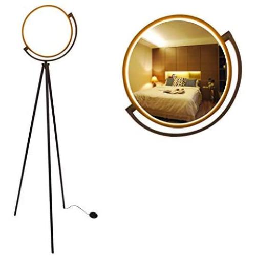 Syrinx Eclipse LED Floor Lamp, Modern Tripod LED Floor Lamp LED Ring Light for Living Rooms, Bedroom, Dorm Room, Office