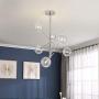 Dellemade Sputnik Chandelier 6-Light Ceiling Light Globe Pendant Lamp for Bedroom, Living Room, Dining Room, Chrome Silver