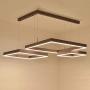 LAKIQ Modern Dimmable LED Chandelier with Remote 68W/125W Aluminum Pendant Lighting Fixture Suspended Lamp for Living Room Bedroom Dining Room (Stepless Dimming, Three Tier)