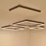 LAKIQ Modern Dimmable LED Chandelier with Remote 68W/125W Aluminum Pendant Lighting Fixture Suspended Lamp for Living Room Bedroom Dining Room (Stepless Dimming, Three Tier)