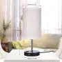 3 Way Dimmable Touch Control Table Lamp with 2 USB Ports and Power Outlet, Bedside Nightstand Lamp Simple Night Light Bedroom Lamp for Bedroom, Living Room, Office (6W Bulb Included) 3 Way Dimmable Touch Control Table Lamp with 2 USB Ports and Power Outlet, Bedside Nightstand Lamp Simple Night Light Bedroom Lamp for Bedroom, Living Room, Office (6W Bulb Included)