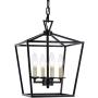 Lantern Pendant Lighting Fixture, A1A9 Iron Cage Frame Chandelier Industrial LED Ceiling Light for Foyer, Farmhouse, Dining Room, Entryway, Hallway, Stairway D12 H16 Chain 45 (Dark Bronze)