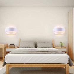 LightInTheBox Modern Contemporary Wall Sconces Wall Light Flush Mount Wall Lighting Fixture Lamp for Living Room Bedroom 60W White 2PCS