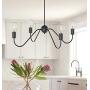 Electro bp;Cozy Style Barebulb 4-Arm Matt Black Chandeliers Ceiling Lighting Fixtures,240W,27.5''Dia for Dining Room Electro bp;Cozy Style Barebulb 4-Arm Matt Black Chandeliers Ceiling Lighting Fixtures,240W,27.5''Dia for Dining Room