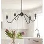 Electro bp;Cozy Style Barebulb 4-Arm Matt Black Chandeliers Ceiling Lighting Fixtures,240W,27.5''Dia for Dining Room