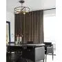 Harriet Vintage Semi Flush Mount Ceiling Light Fixture, Drum Shade Hanging Pendant Lighting with Antique Brass Accents, Oil Rubbed Bronze and Brass Finish 4-Light, HPCL01ORB