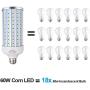 2-Pack DooVii 500W Equivalent LED Corn Bulb,5500 Lumen 6000K,Cool Daylight LED Street and Area Light,E26/E27 Medium Base,for Outdoor Indoor Garage Warehouse High Bay Barn Backyard and More