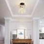 Semi Flush Mount Crystal Chandelier，Modern Black Ceiling Light Fixture，Ceiling Lamp for Farmhouse Hallway Entryway Kitchen Dining Room Closet
