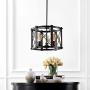 JONATHAN Y JYL7501A Ferme 16'' 3-Light Adjustable Iron Rustic Farmhouse LED Pendant, Cottage,Industrial Dimmable, for Dining, Living Room, Kitchen, Oil Rubbed Bronze/Brown