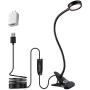 Clip on Light Reading Lights, EYOCEAN Desk Lamps, Eye Protection Kids Desk Lamp with Strong Clamp, Flexible Night Light 3 Modes 9 Dimming Levels(Included AC Adapter) Black