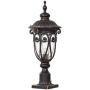 Goalplus Outdoor Post Light Fixture with Pier Mount Vintage Post Lamp for Yard 60W E26 Post Lantern in Bronze Finish with Seeded Glass Shade, 24'' High, IP44 Waterproof, LM0519-M