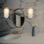 Wall Decor Light Fixture Bathroom Vanity, Living Room Decor, Modern Home Decor, Bathroom Light fixtures, Pack of 2, Brushed Nickel Finish and Frosted Seeded Glass,