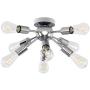 Merbotin 8-Light Sputnik Chandeliers, Industrial Semi Flush Mount Pendant Lighting, Mid- Century Ceiling Chandelier Light Fixture for Living Room Bedroom Dining Room Hallway Entryway, Chrome