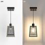 Tipace Vintage Pendant Light Rustic Black and Antique Bronze Wood Industrial Ceiling Hanging Light Fixture for Indoor Kitchen Island Dining Living Room Farmhouse