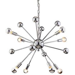 JONATHAN Y JYL9017A Glenn 8-Light 22.5'' Metal Sputnik-Style LED Chandelier Contemporary,Transitional,Modern Dimmable, Adjustable, for Dining Room, Foyer, Bedroom, Chrome