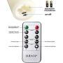 flameless Candle, with Embedded String Lights, DANIP 5-Piece LED Candles, with 10-Key Remote Control, 24-Hour Timer Function, Dancing Flame, Real Wax, Battery-Powered. (Ivory White)