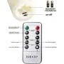 flameless Candle, with Embedded String Lights, DANIP 5-Piece LED Candles, with 10-Key Remote Control, 24-Hour Timer Function, Dancing Flame, Real Wax, Battery-Powered. (Ivory White)
