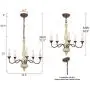 Derksic 5-Light French Country Chandelier Rustic Imitation Wood Farmhouse Chandelier for Dining Room Living Room Bedroom Kitchen Stairway