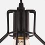 Unitary Brand Rustic Black Metal Cage Shade Dining Room Pendant Light with 3 E26 Bulb Sockets 120W Painted Finish