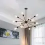 CLAIRDAI Sputnik Chandelier Industrial Pendant Lighting Vintage Ceiling Lamp Fixture Metal Retro Chandeliers for Kitchen Dining Room Hotel (Black-12 Lights)