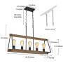 LOG BARN Kitchen Light Fixtures Ceiling, 5-Light Rustic Chandelier, Farmhouse Chandelier, 30.5'' Large Pendant Lighting for Kitchen Island in Faux Wood and Metal Finish
