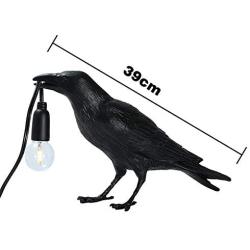 Crow Table Lamp,Bird Table Lamps Artificial Bird Shaped Table Lamp Bedroom Resin Crow Desk Lamp Bedside Light for Bedroom,Bedside,Living Room,Corridor (Black)