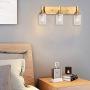 SIVILYNUS Brushed Brass Vanity Lights Industrail Bathroom 3 Lights Fixtures Sconces Wall Lighting for Hallway Bedroom Kitchen Living Room