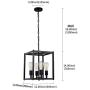 Sivilynus 4 Lights Chandeliers Black Foyer Lighting Farmhouse Pendant Light Fixture Industrial Style Lighting Mid Century Ceiling Light Fixture for Entryway,Hallway and Dining Room Foyer