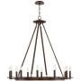 Belmore Oil Rubbed Bronze Large Wagon Wheel Chandelier 40'' Wide Rustic Farmhouse 12-Light Fixture for Dining Room House Foyer Kitchen Island Entryway Bedroom Living Room - Franklin Iron Works