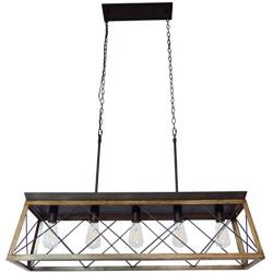 Lobolighting 5-Lights Kitchen Island Light Farmhouse Linear Pendant Lighting for Dining Room Table Chandelier Ceiling Hanging Light Fixture