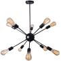 Chandeliers 10 Lights Modern Pendant Lighting Industrial Vintage Ceiling Light Fixture for Kitchen Dining Room Living Room (Black）