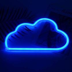 YIQU Cloud Lights Neon Signs for Wall Decor, Battery and USB Powered, Cloud Led Signs Wall Decorative Night Lights for Bedroom Cute Gift for Kids Girls Family-Blue